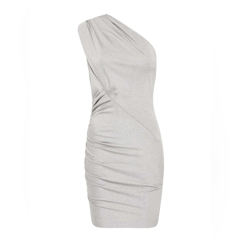 IRO Rouges Gray Asymmetrical Ruched One-Shoulder Dress - Picture 4 of 7